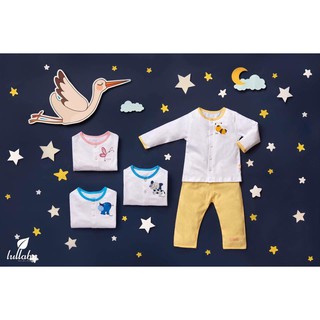 Bộ quần áo sơ sinh Lullaby cài giữa tay dài mỏng