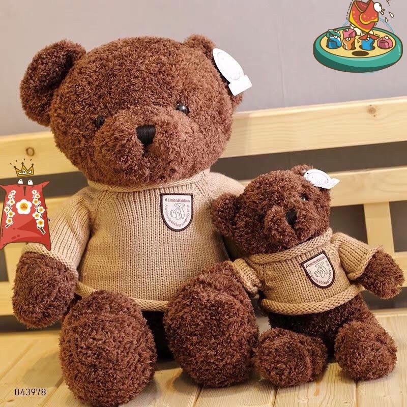 Gấu bông teddy mặc áo len  các cỡ