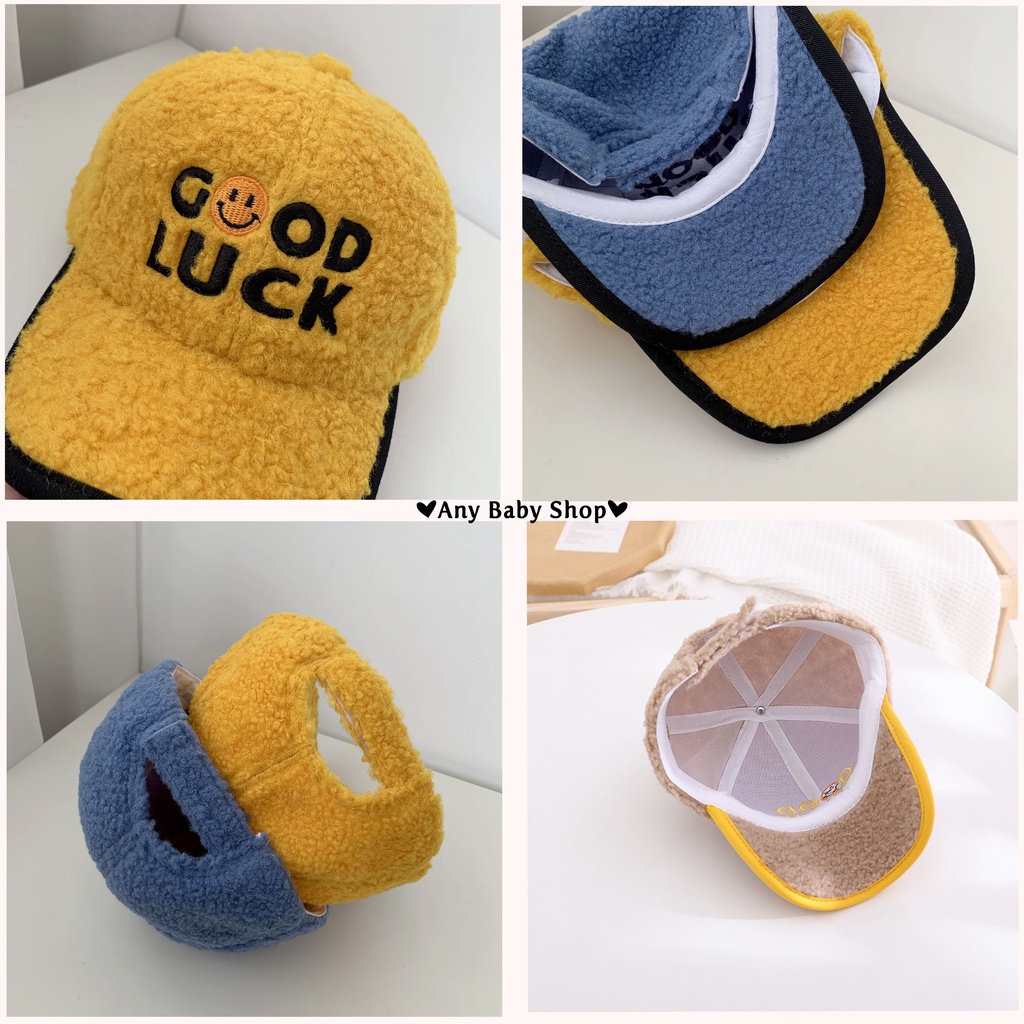 Nón mũ lưỡi trai trẻ em thêu chữ Good Luck cho bé trai và bé gái nhiều màu xinh yêu ❣❣