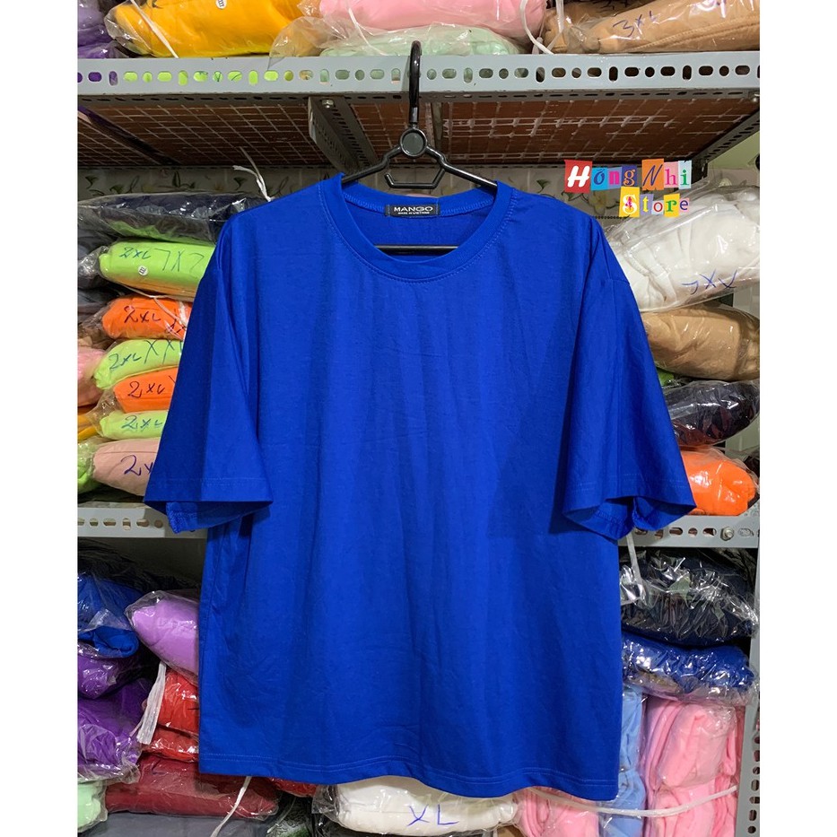 ÁO THUN TAY LỠ TRƠN OVERSIZE DÁNG RỘNG MÀU XANH DƯƠNG - ÁO THUN TAY LỬNG UNISEX BLUE - MM