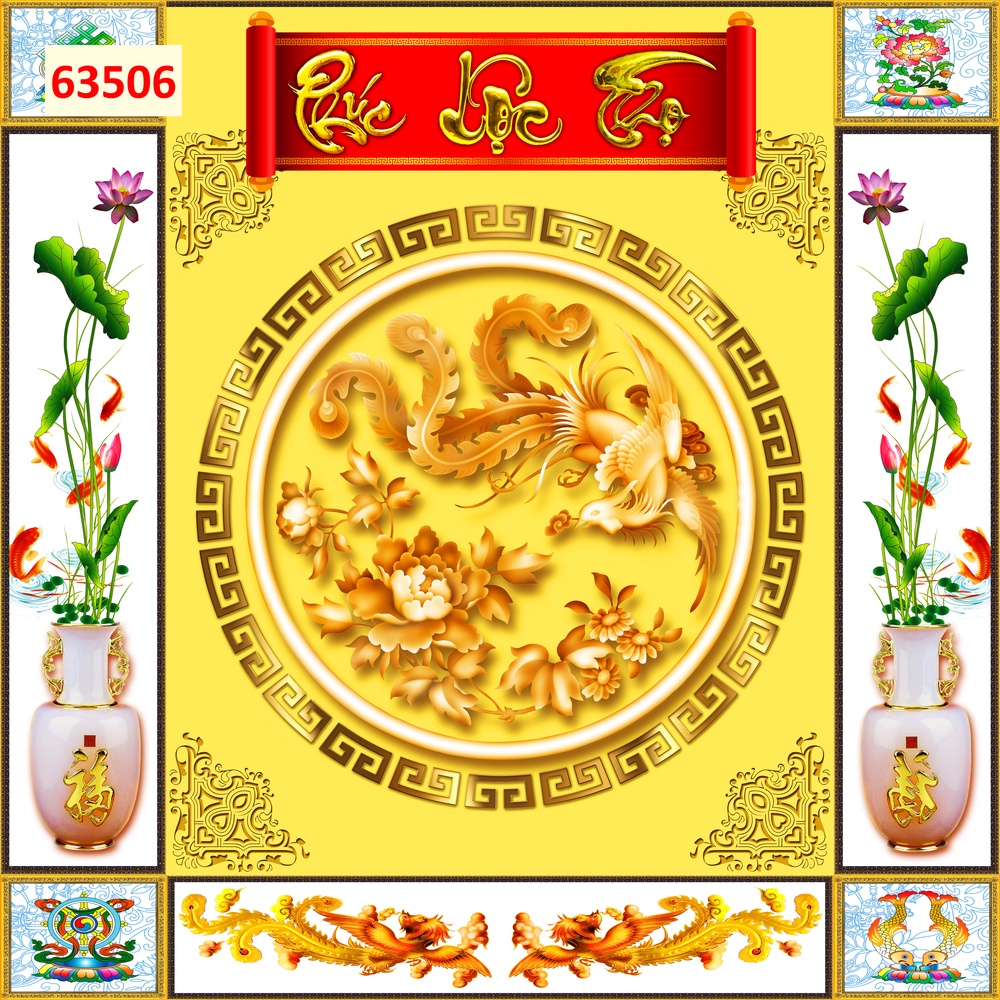 Tranh 3D dán tường Bàn thờ gian tiên Có keo sẵn dụng cụ dán tự thi công đơn giản, nhanh gọn, sạch sẽ.