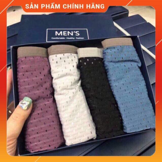 Hộp 4 Quần Sịp Đùi Thông Hơi Men 102 (Ảnh Thật)