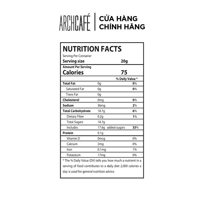 Trà Trái Cây Hoà Tan Vị Đào Đá ARCHCAFÉ Hộp 12 gói x 20g