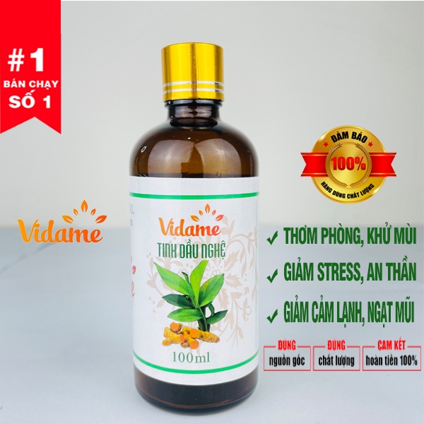 [TRỢ GIÁ] 100ML Tinh Dầu Nghệ Vàng Nguyên Chất VIDAME - Hàng Công Ty Nhập Khẩu ẤN, tinh chất nghệ thơm phòng, khử mùi