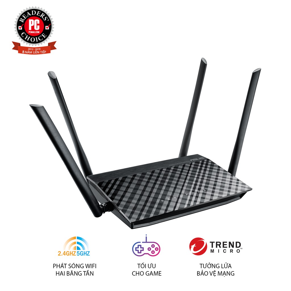 Router ASUS RT-AC1200 2 Băng Tần Kép 2.4GHz/5GHz