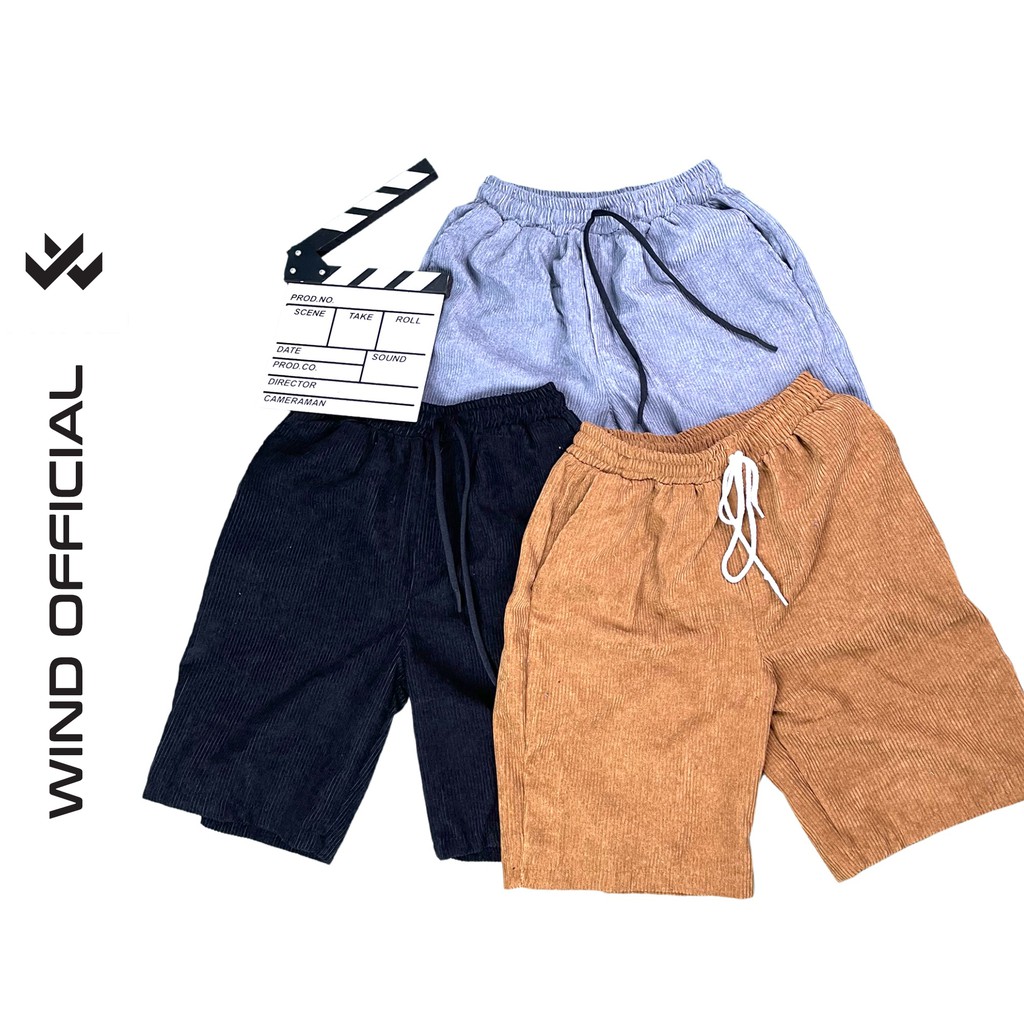 Quần short thun nam ống rộng WIND unisex Trơn quần đùi lửng thời trang nam nữ ulzzang