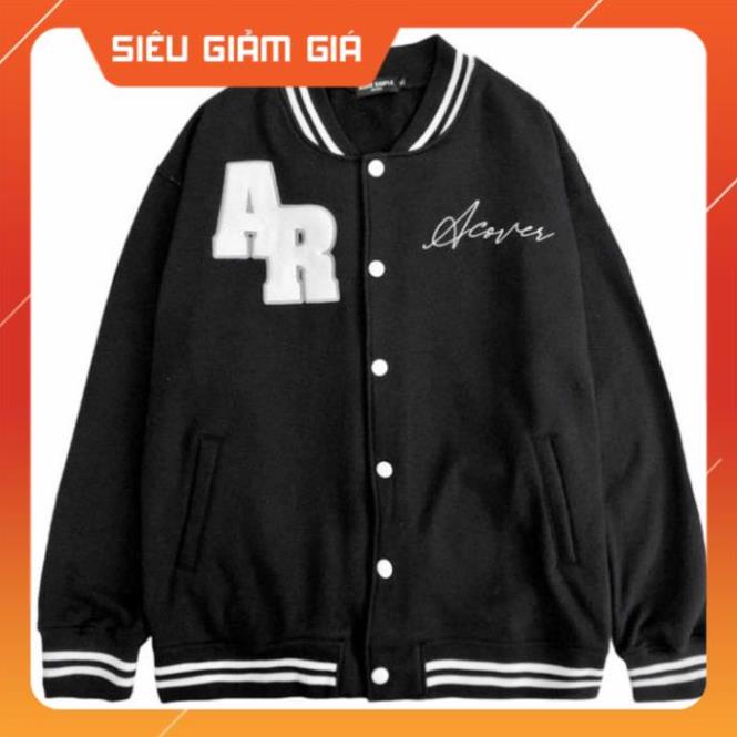 [FREE SHIP] ÁO KHOÁC NỈ NÚT BẤM BOMBER UNISEX AR SIÊU ĐẸP