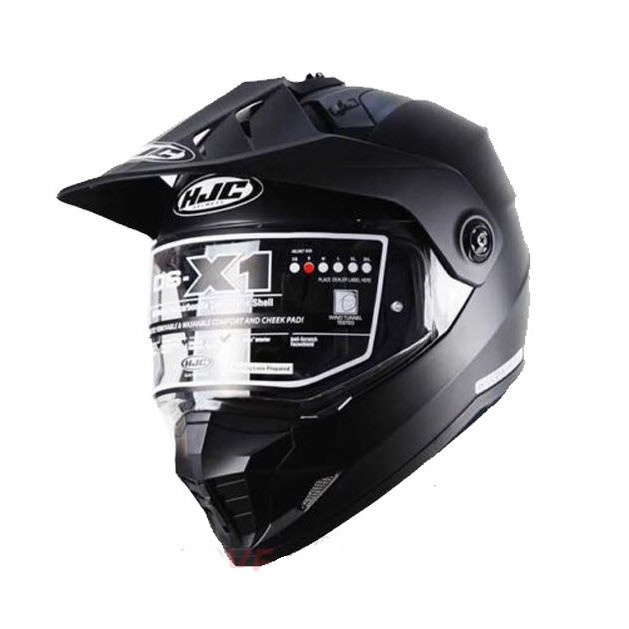 Mũ bảo hiểm FullFace Dual Sport HJC DS-X1 Solid Black Adventure - Mũ cào cào, chuyên Motor địa hình,phượt