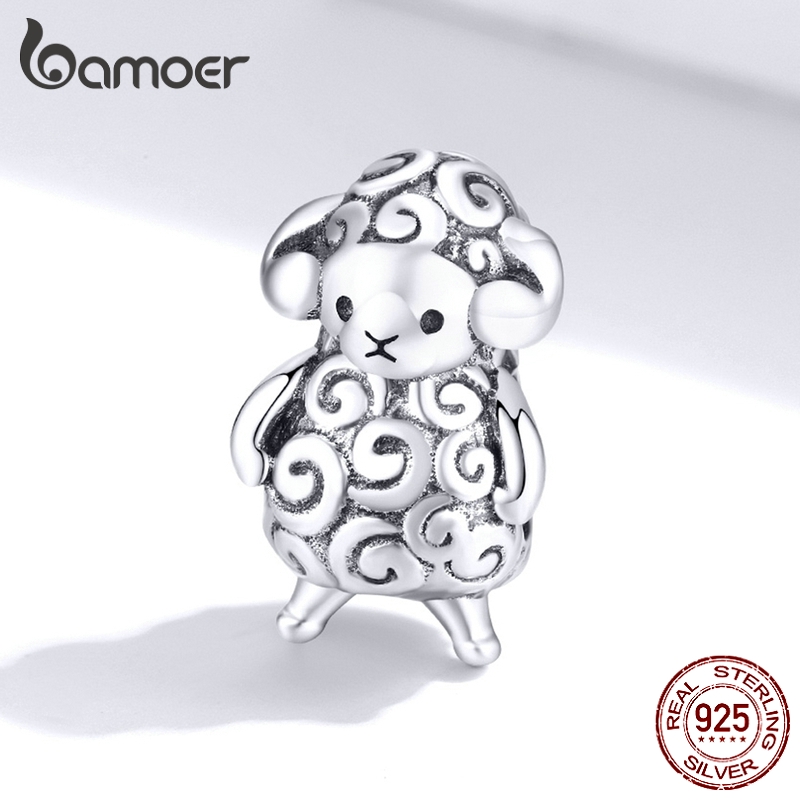 Hạt Charm Bamoer BSC187 Hình Chú Cừu Con Dùng Để Làm Trang Sức Kim Loại