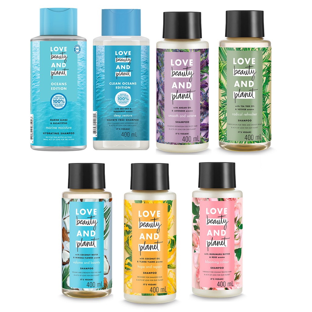 Dầu gội Thiên nhiên Love Beauty And Planet 400ml/chai:Vào nếp suôn mượt