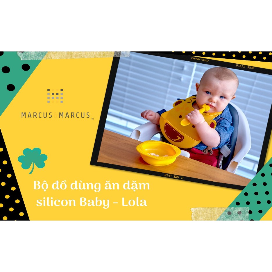 Bộ đồ dùng ăn dặm silicon Baby Marcus & Marcus, cho bé từ 6 tháng - Lola