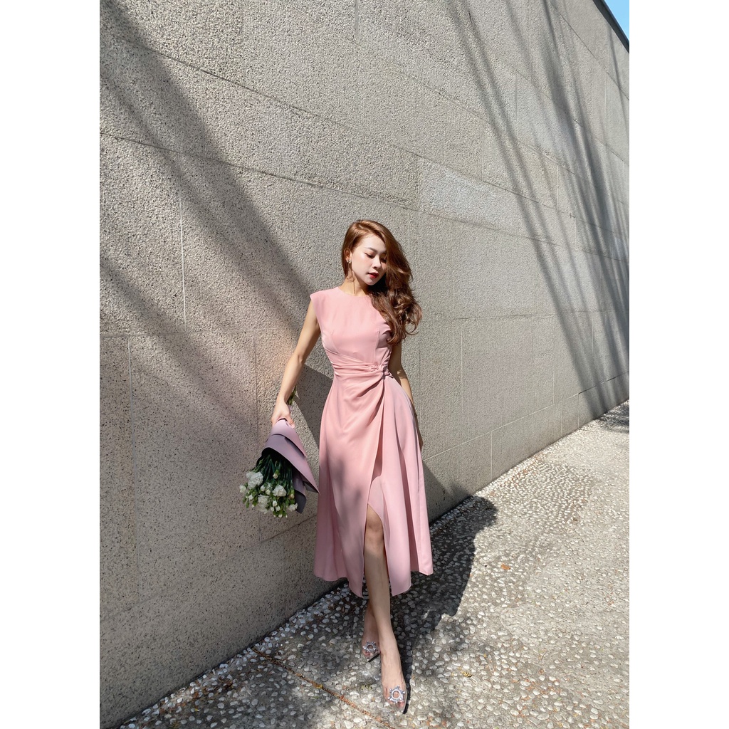 Đầm body dự tiệc nhún eo thiết kế độn vai thanh lịch sang trọng Joven | BigBuy360 - bigbuy360.vn