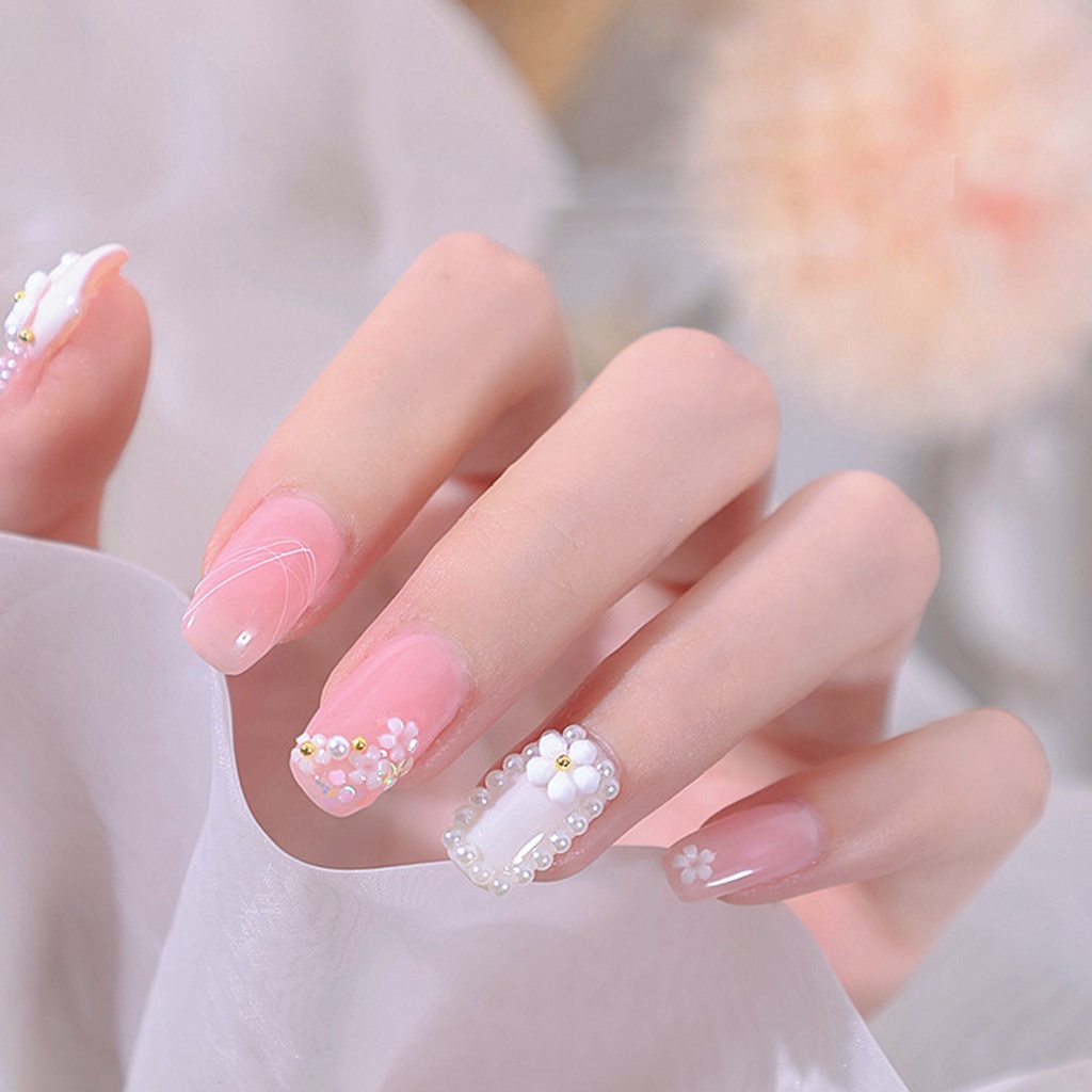 [Hàng mới về] Phụ kiện đính móng trang trí nghệ thuật hình bông hoa 5 cánh cho nữ DIY