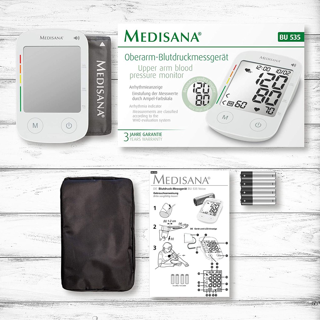 Máy đo huyết áp điện tử Medisana BU535 cho gia đình [nhập Đức chính hãng]