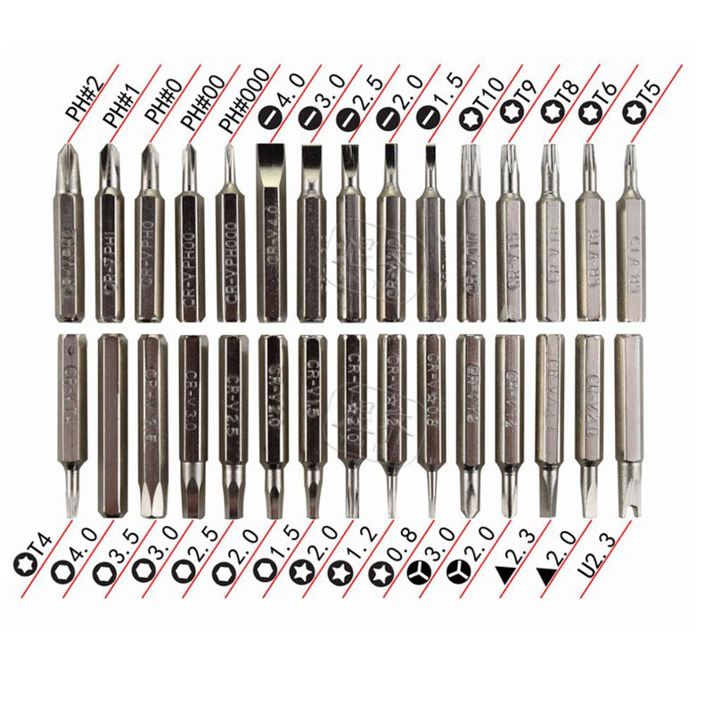 Bộ tô vít đa năng dùng cho laptop,điện thoại,kính mắt và các chi tiết máy nhỏ...32 món