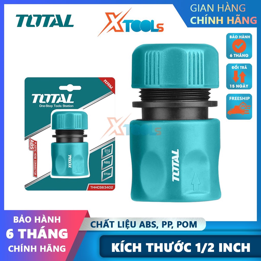 Khớp nối ống nước TOTAL THHCS01122, khớp nối kích thước 1/2 inch 24g, chất liệu: ABS, PP, POM [CHÍNH HÃNG][XTOOLS]