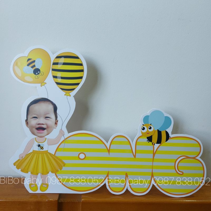 Tên để bàn kèm chibi trang trí sinh nhật