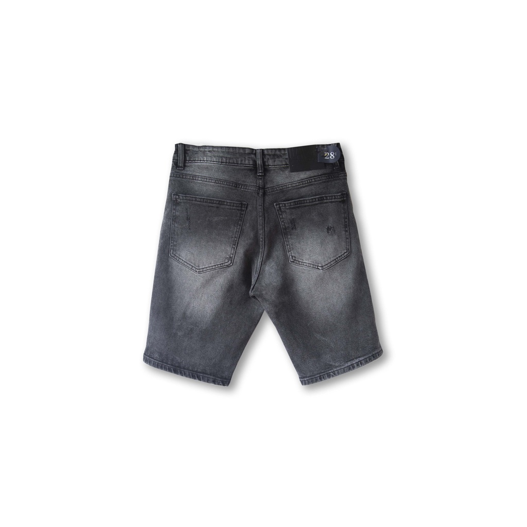 Quần short nam LAB+ COTTONLAB quần bò jean chất denim màu xám rách cao cấp - LAB2101002