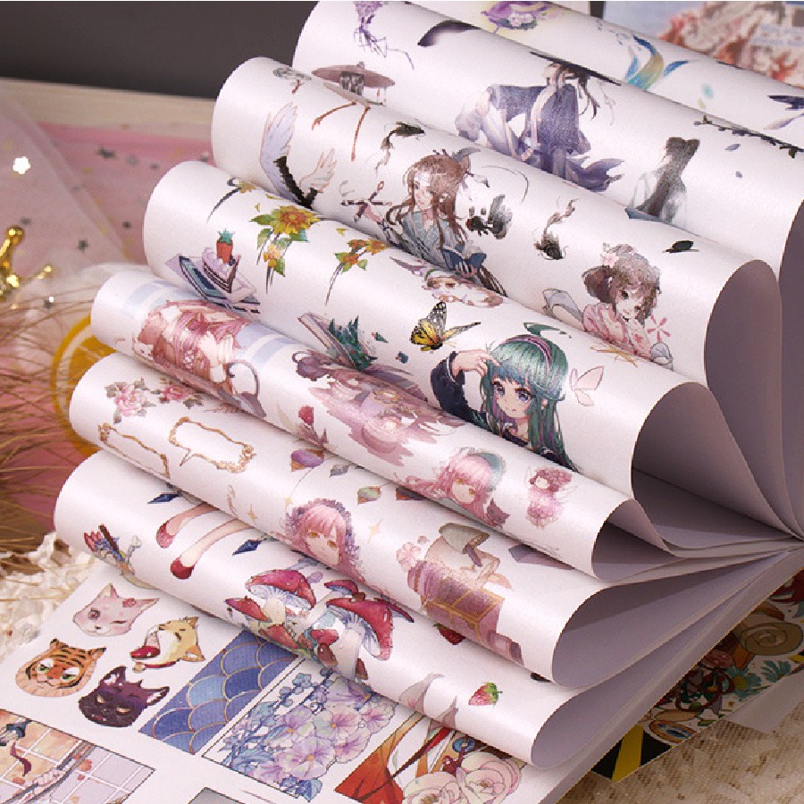 Cuốn tập washi tape 30 trang nhân vật