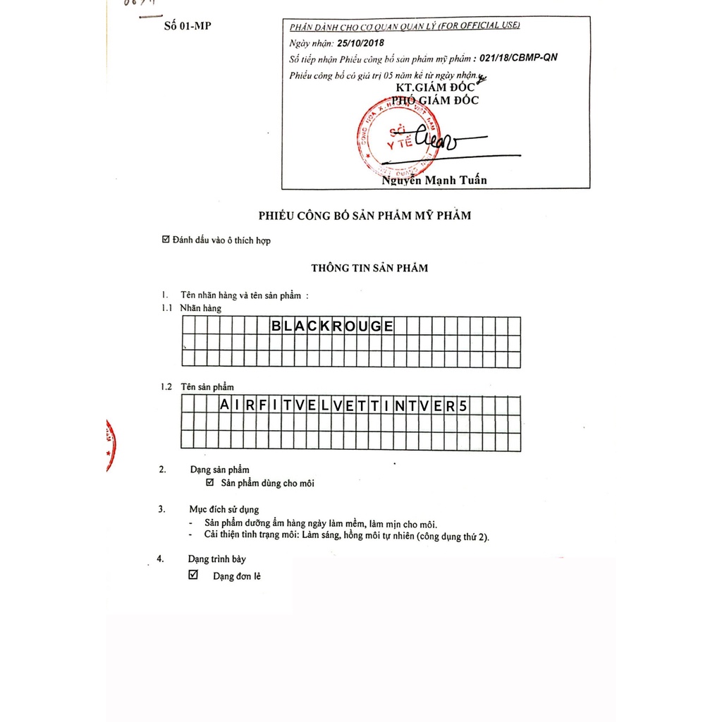 Son Back Rouge Ver.5 Chuẩn Auth - Hàng Chính Hãng