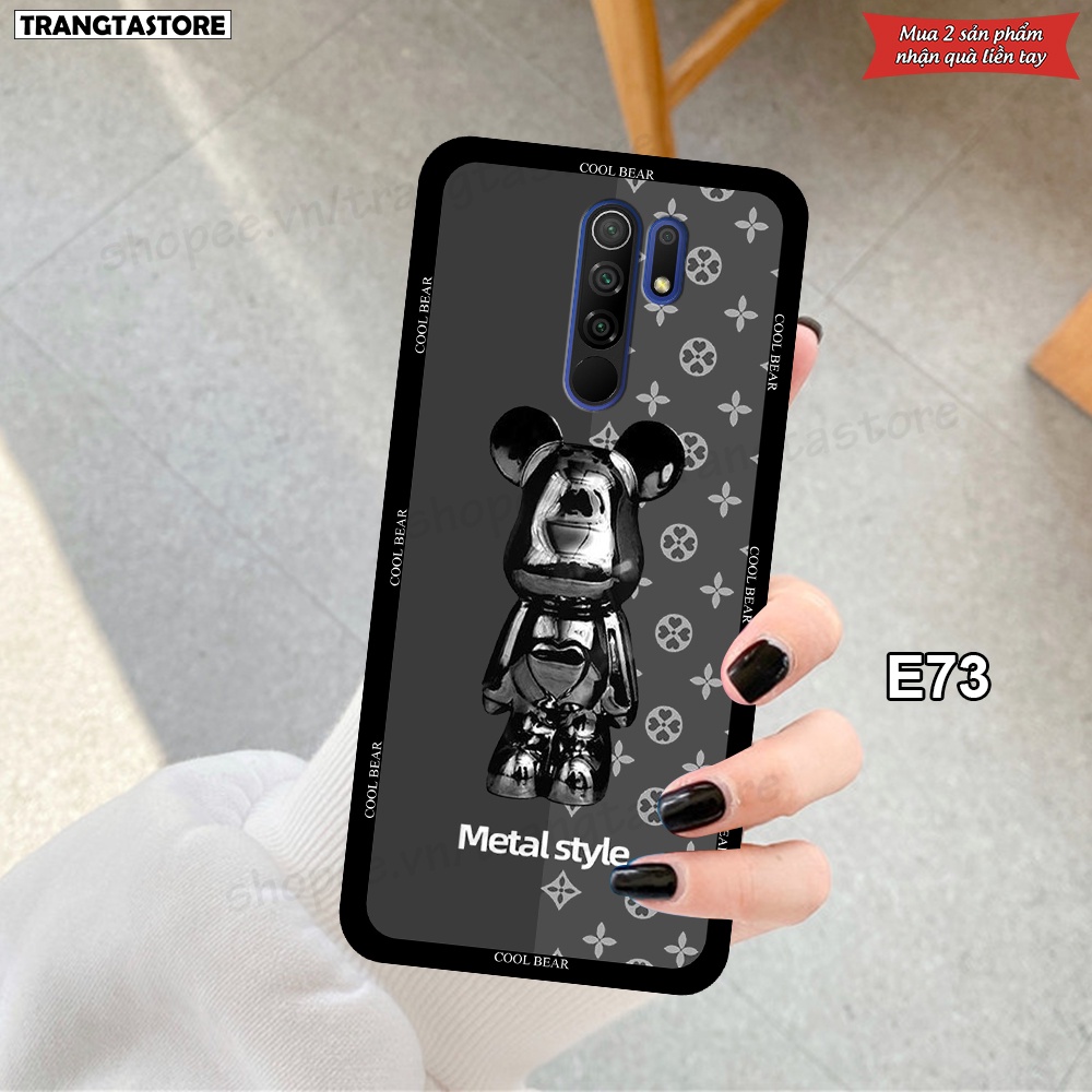 Ốp Xiaomi Redmi 9 in hình gấu Bearbrick,Metal Style,Doremon siêu dễ thương chất lượng