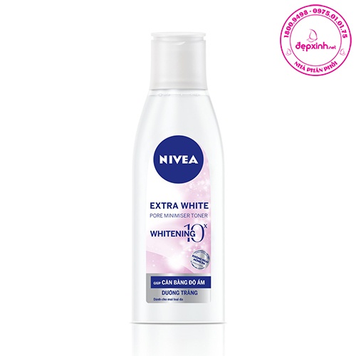 Nước hoa hồng dưỡng sáng da se khít lỗ chân lông Nivea Extra White 200ml