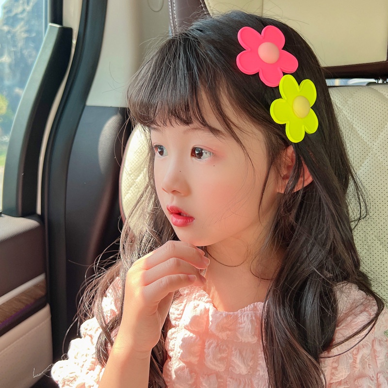 Kẹp Tóc Hình Hoa Nhiều Màu Sắc Phong Cách Hàn Quốc Dễ Thương Cho Bé Gái