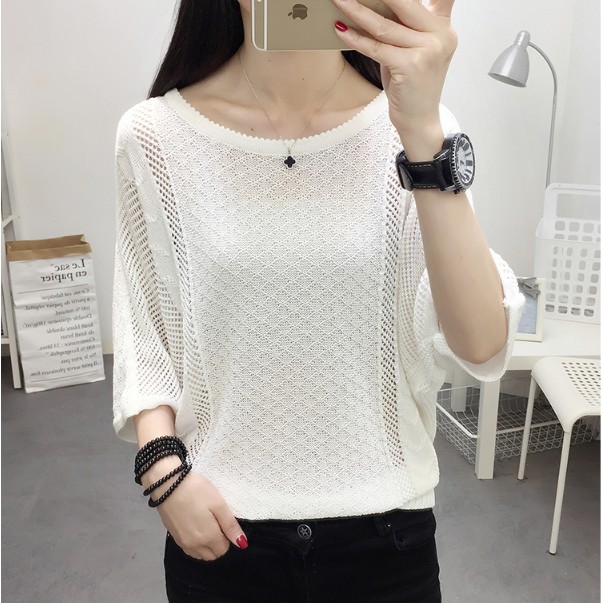 Áo len lưới cánh rơi nữ Haint Boutique Al32