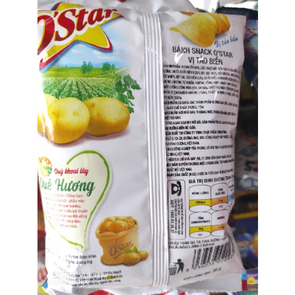 2 gói bim bim O'Star vị tảo biển gói 36g