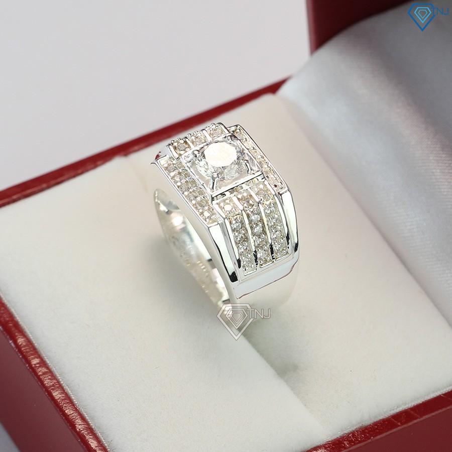 Nhẫn nam bạc thật đẹp đính đá sang trọng cá tính NNA0066 Trang Sức TNJ