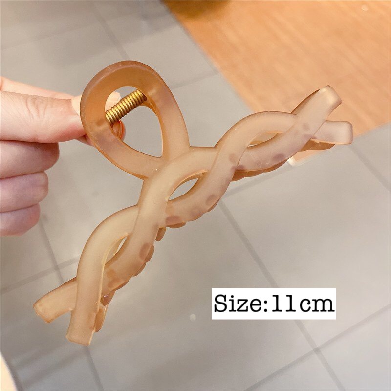 Kẹp tóc càng cua Hàn Quốc xinh Cặp tóc Xoắn trong suốt cỡ lớn nhiều màu đáng yêu hottrend phong cách cho nữ Aikimo KN3