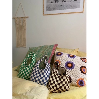 Túi len dây dài crochet