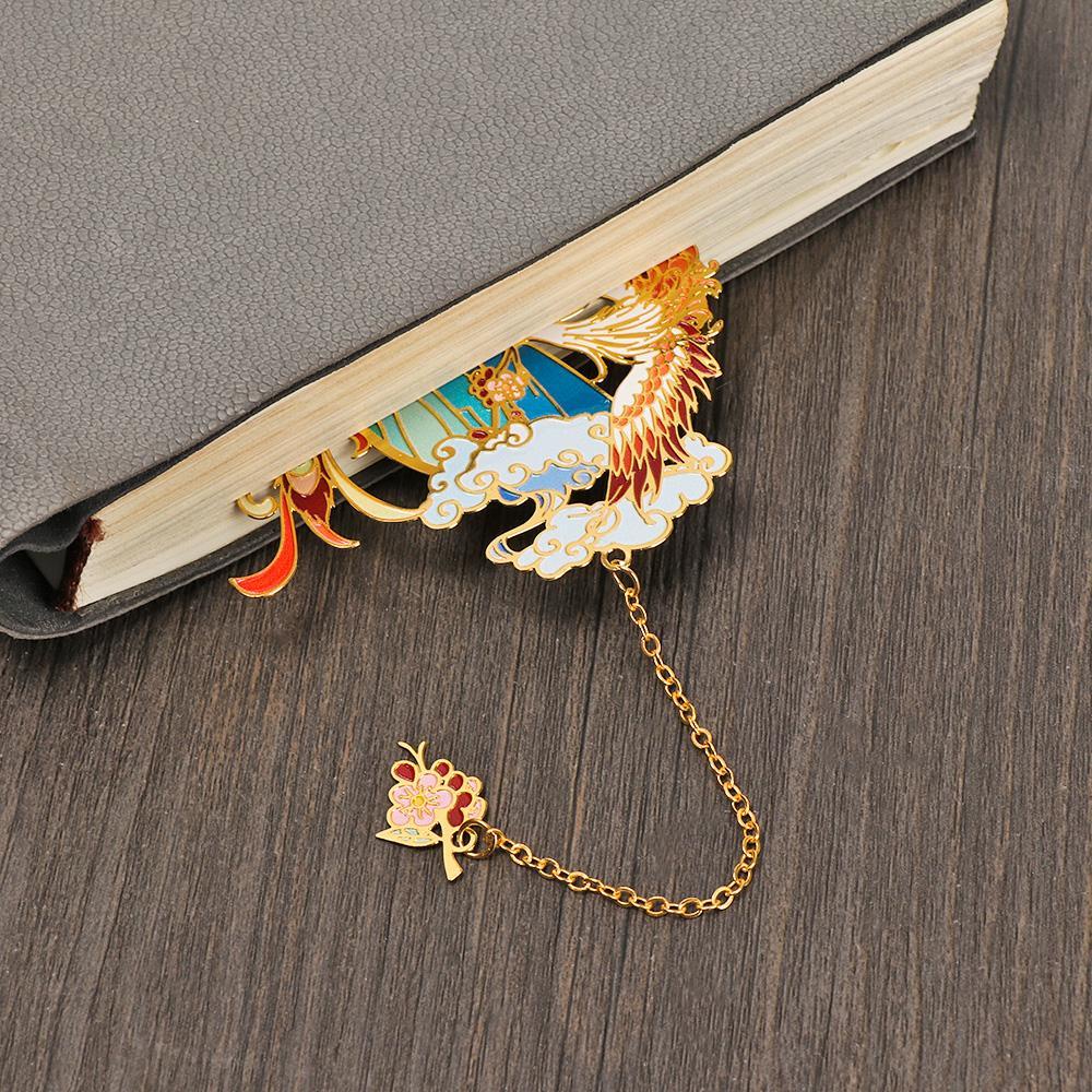 Thẻ Đánh Dấu Trang Sách Bằng Đồng Thau Phối Tua Rua Độc Đáo Trang Trí Trường Học /