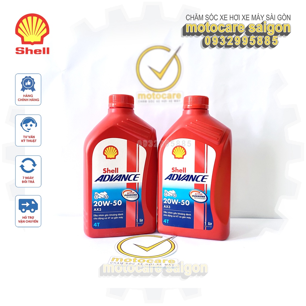 NHỚT SHELL ADVANCE AX3 20W-50 1L Nhớt dành cho xe số