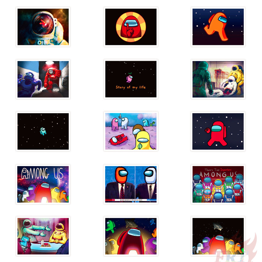 Bộ 30 Miếng Dán Hình Trò Chơi Amang Us