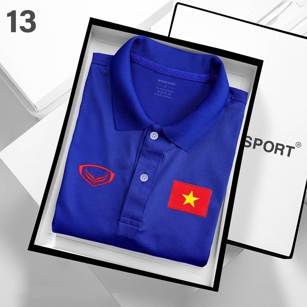 | LOGO THÊU | Áo thun Polo Tuyển Việt Nam Cao Cấp - Polo có cổ Thêu Logo Đội Tuyển Việt Nam, phong cách, tự hào dân tộc