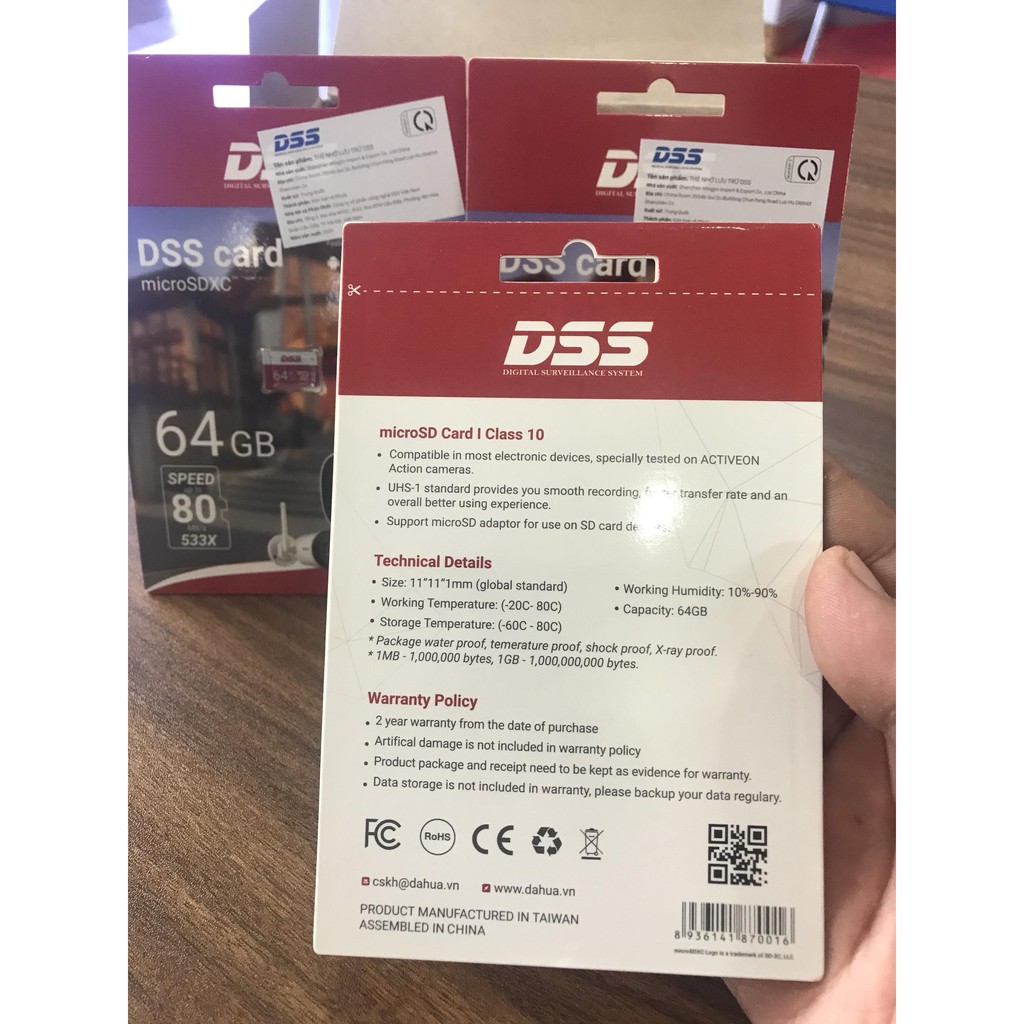 Thẻ nhớ micro SD DSS 64GB chuyên camera (bảo hành 24T) | BigBuy360 - bigbuy360.vn