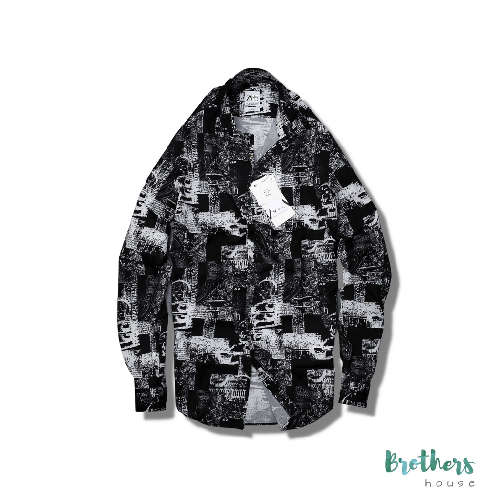 |Vải lụa cao cấp| Áo sơ mi nam họa tiết zara, trẻ trung không kém phần nổi bật