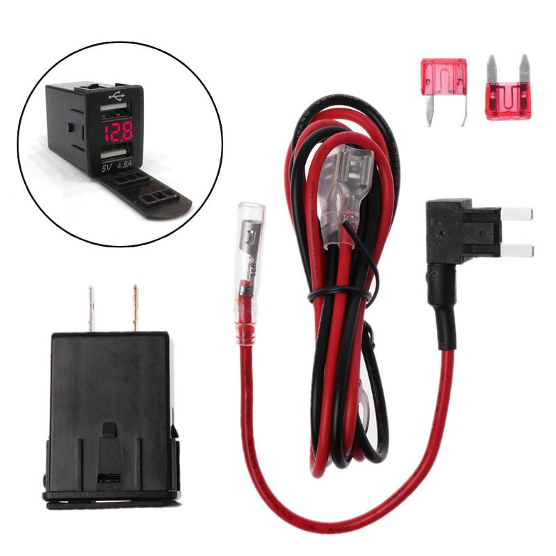 Ổ Cắm Sạc Xe Hơi 2 Cổng USB 4.8A 12V Có Vôn Kế
