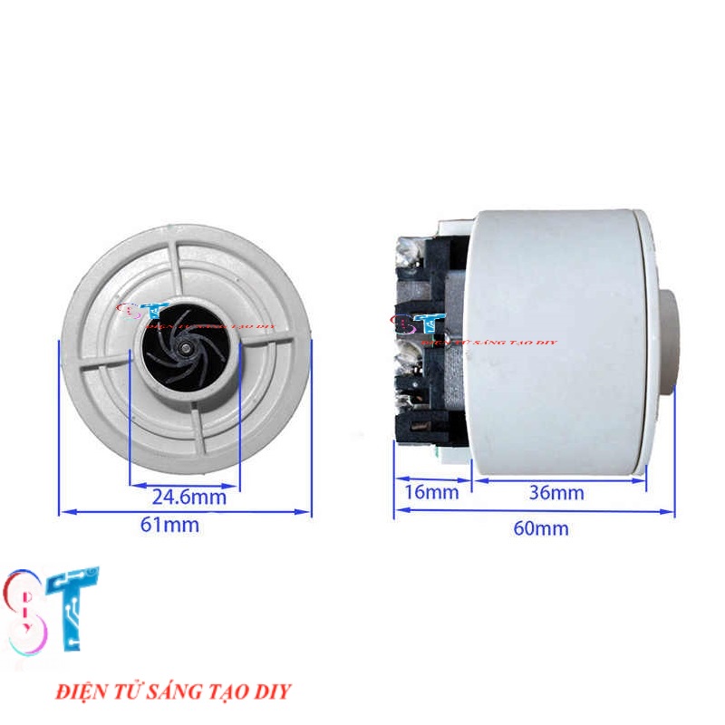 Động Cơ Hút Bụi Brushless Không Chổi Than Lexy W6160 36V 200W 80000RPM