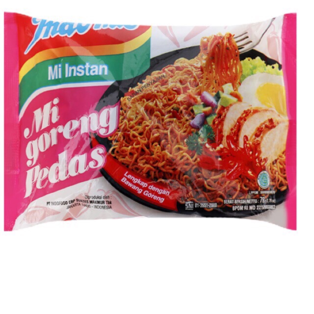 Combo 42 gói mì xào khô Indomie Goreng vị đặc biệt/ vị sườn/ vị cay nồng/ vị bò cay