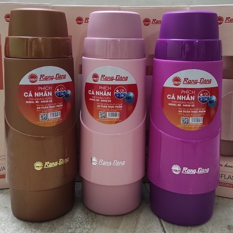 Phích nước mini Rạng Đông bình giữ nhiệt đựng nước nóng cầm tay 450ml