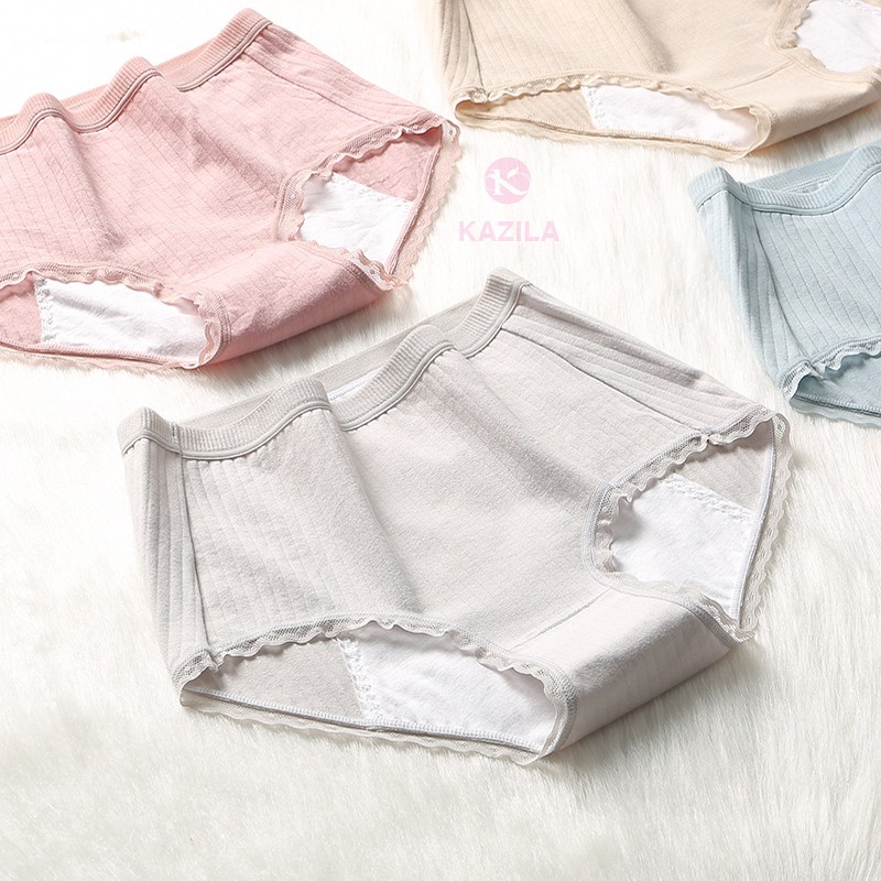 Quần lót nữ cotton cao cấp kẻ sọc sinh lý nữ thời kỳ kinh nguyệt, quần chip nữ chống rò rỉ Kazila QLH22