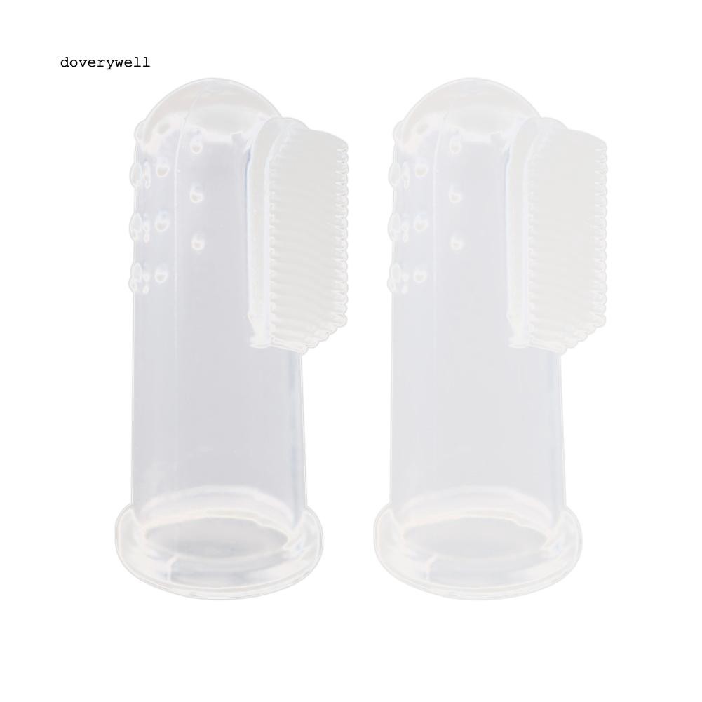 2 bàn chải silicone làm sạch răng cho thú cưng