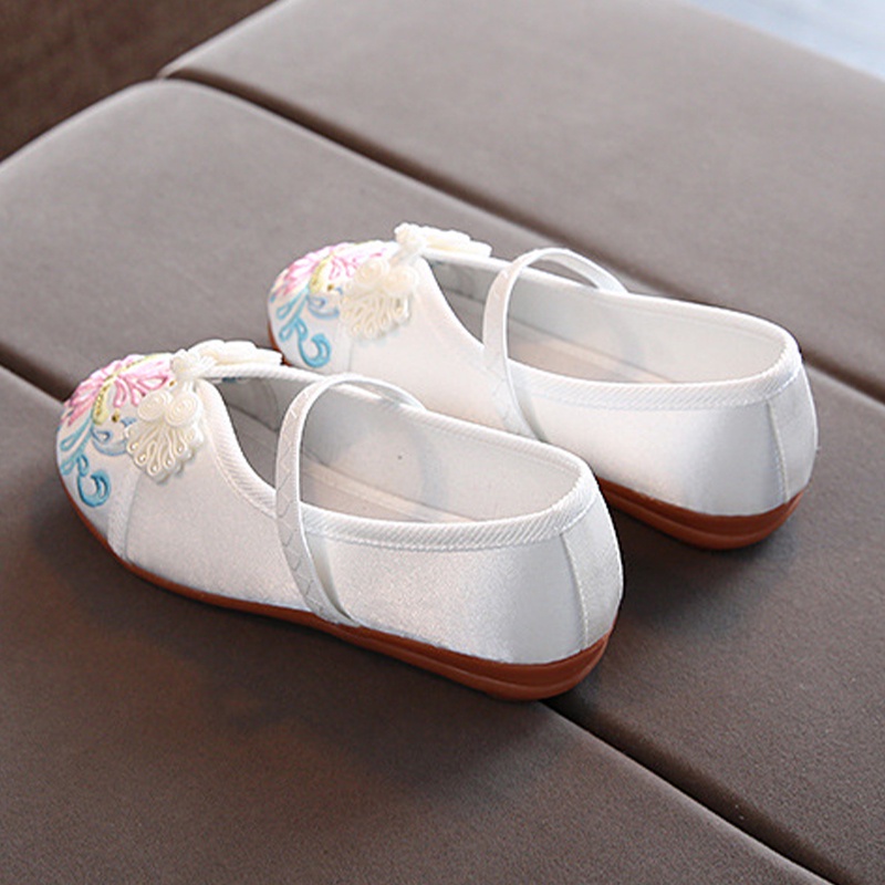 Giày đế xuồng khiêu vũ trẻ em cho bé gái thêu họa tiết phim hoạt hình dễ thương năm mới 2022