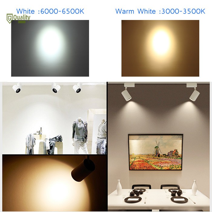 Đèn rọi bóng LED COB cao áp 3W 5W 7W 12W 18W có thanh trượt dùng trong nhà cho cửa hàng mua bán