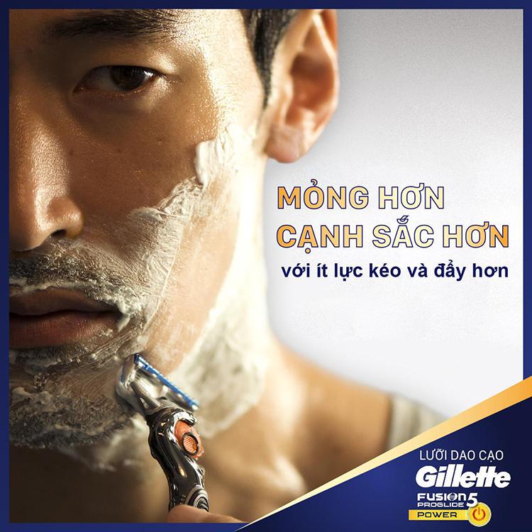 Hộp Lưỡi dao cạo râu Gillette cao cấp - Lưỡi dao cạo Gillette Fusion 5 lưỡi Proglide Power hộp 2 lưỡi