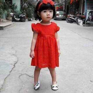 Váy ren đỏ hm sz 80-112cm