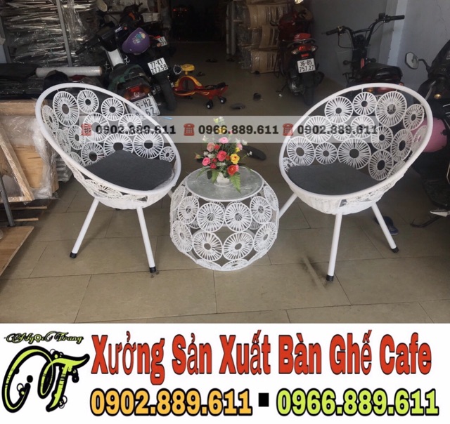 Bàn ghế sắt cafe thanh lý