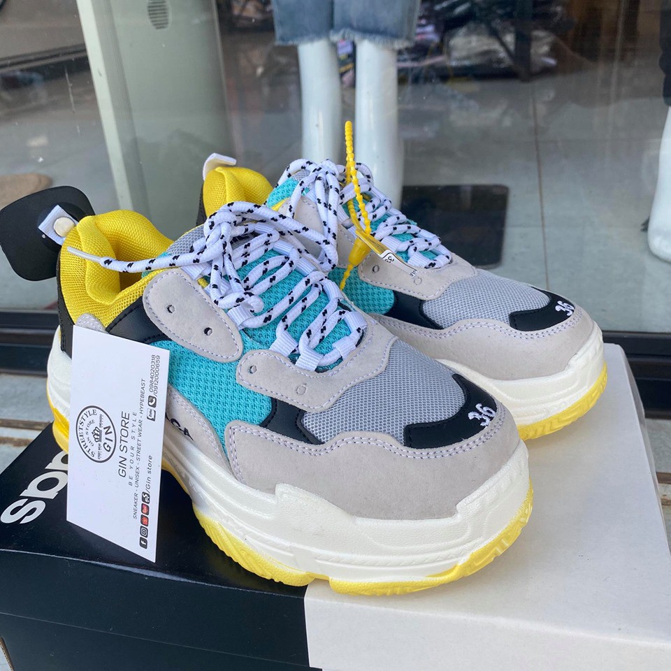 GIÀY SNEAKER BA.LEN TRIP S XANH VÀNG - GIN STORE (ginstore)